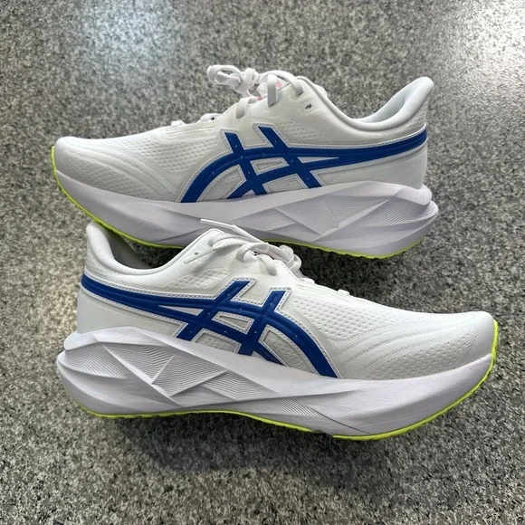 ASICS Novablast 5 Running Shoes Womens 10 White Blue Cushioned Track Club ATC - Picture 3 of 7